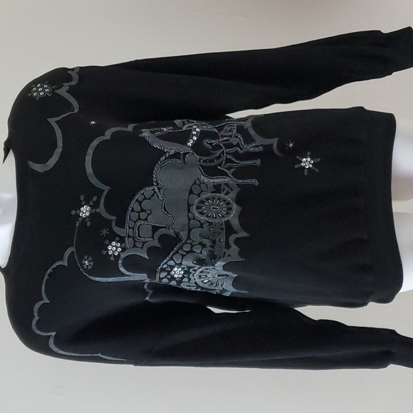 Lim Ying Ying Winter Pullover Sweatshirt Black Size Medium  Vintage - Picture 10 of 10